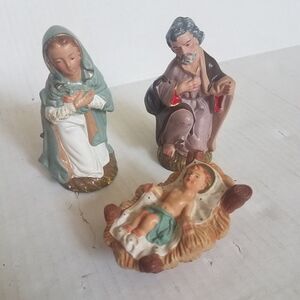 Set of 3 Vintage Japan Paper Mache Nativity Figures - Mary-Joseph and Baby Jesus